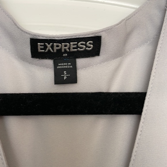 Women’s Express Small silver Gray Portofino Blouse Zipper front - Picture 2 of 6